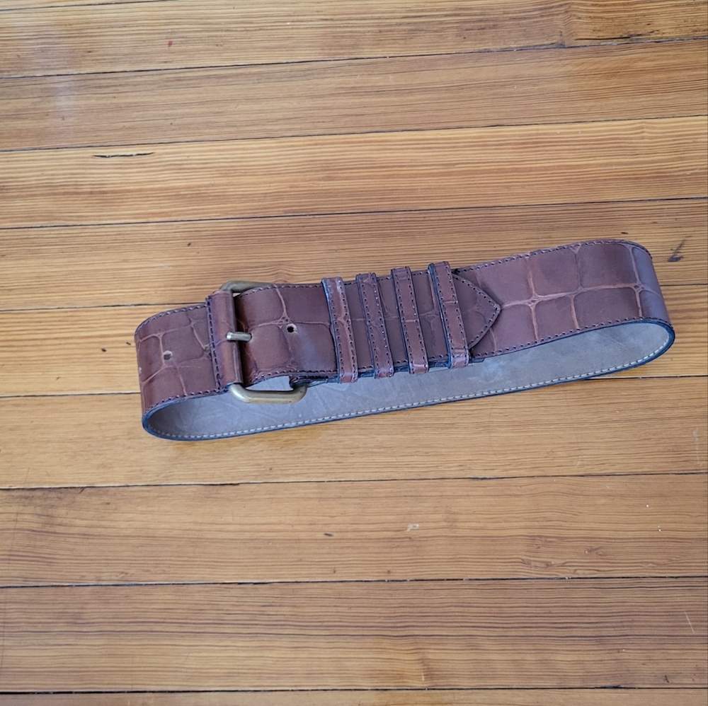 Genuine Brown Leather Women's Belt